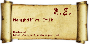 Menyhért Erik névjegykártya