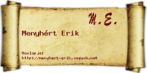 Menyhért Erik névjegykártya